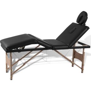 The Living Store Massagetafel - Opvouwbaar Draagbaar - Verstelbare Hoogte - Comfortabele Schuimvulling - Zwart