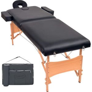 The Living Store inklapbare massagetafel 2 zones - 218 x 90 cm - zwart