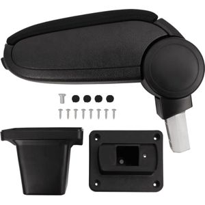 The Living Store Armsteun 14x33x(32-48,5) cm ABS zwart - Armsteun Auto - Autosteun - Armleuning Auto - Honda Fit Jazz Accessoires - Auto Accessoire