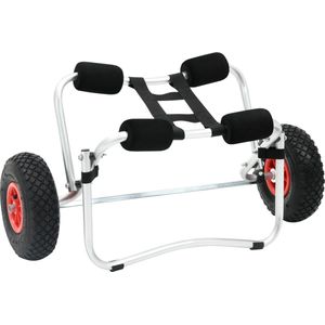 The Living Store Kajak Trolley - Opvouwbaar - Aluminium - 25 cm Wieldiameter