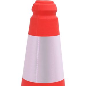 The Living Store Verkeerskegels met zware basis 10 st reflecterend 50 cm - Verkeerskegels - Verkeerspionnen - Reflecterende Kegels - Veiligheidshulp - Bouwkunde