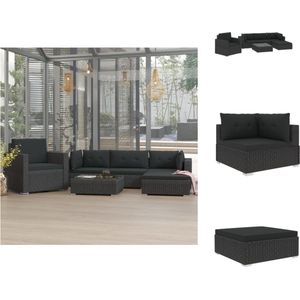 Vidaxl - 6-tlg. Garten-Lounge-Set mit Kissen Poly Rattan Schwarz - Outdoor Möbel - Gartenmöbel - Loungemöbel - Rattan Möbel - Sitzgarnituren