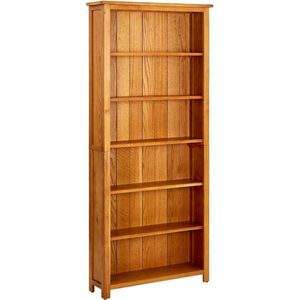 The Living Store Boekenkast Robuust Eikenhout - 80x22.5x180cm - 6 schappen