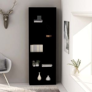 The Living Store Boekenkast - Hoog - 60 x 24 x 175 cm - Zwart Hout