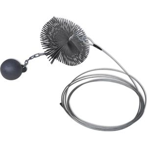 The Living Store Schoorsteenveegborstel Rond - 15 cm - Staaldraad