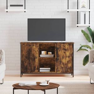 The Living Store TV-kast - klassiek - tv-kast - Afmetingen- 100 x 35 x 65 cm - Ken- gerookt eiken - Montage vereist