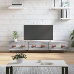 The Living Store Televisiekast - Middelpunt - TV-meubel 150x36x30cm - Stevig hout en ijzer