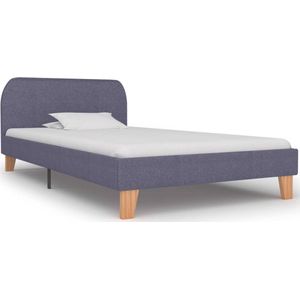 The Living Store Bedframe Lichte Grijs Hout/IJzer - 208 x 95 x 80cm - Geschikt voor 90 x 200cm Matras