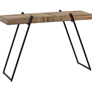 The Living Store Wandtafel Industrial - Gerecycled teakhout - 120 x 35 x 81 cm