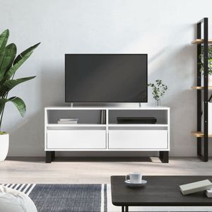 The Living Store TV-meubel Oslo - TV-meubels - 100x34.5x44.5 cm - Hoogglans wit