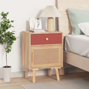 The Living Store Nachtkastje Scandinavische stijl - Hout - 40x30x55 cm - 1 lade - 1 deur