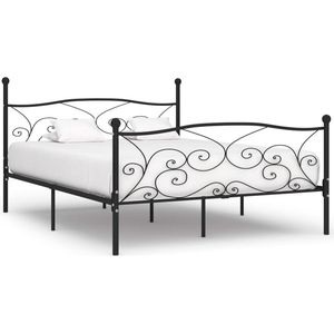 The Living Store Metalen Bedframe - Classic - Slaapkamermeubilair - 211 x 209 x 105 cm - Zwart