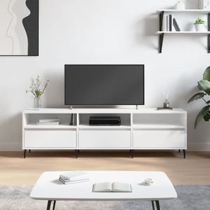 The Living Store Tv-meubel - Tv-kast - 150 x 30 x 44.5 cm - Wit