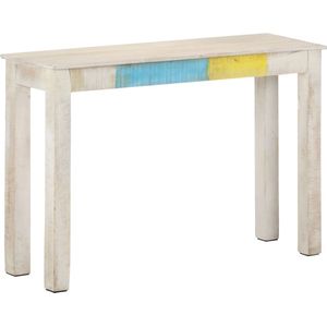 The Living Store Consoletafel - Ruw Mangohout - 115 x 35 x 77 cm - Whitewash