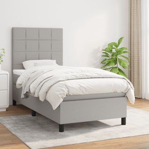 Boxspringbett mit Matratze Hellgrau 90x190 cm Stoff - Boxspringbett - Betten - Schlafräume - Doppelbett - Einzelbett - The Living Store