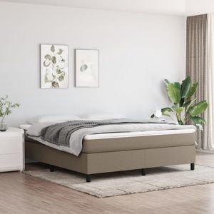 The Living Store Boxspringframe - Taupe - 203 x 180 x 35 cm - Stof - Multiplex