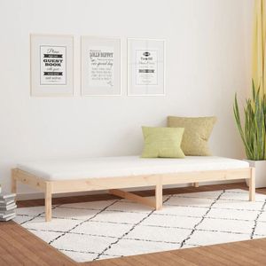 The Living Store Bed Grenenhout Massief - Bedframe 80 x 200 cm - Opbergruimte - Montage vereist