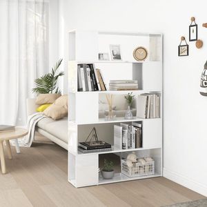 The Living Store-Boekenkast/kamerscherm-bewerkt-hout-hoogglans-wit - Kast
