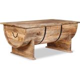 The Living Store Salontafel Vintage - Hout - 88x50x40 cm - Groot Opbergvak