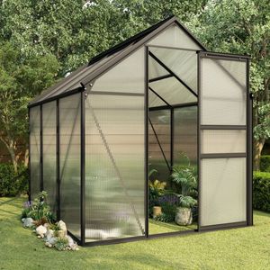 The Living Store Kweekkas - Aluminium - 190 x 190 x 125/195 cm - Polycarbonaat