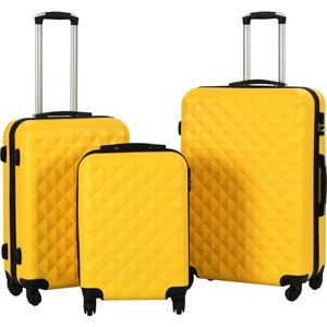 The Living Store Rolkofferset - Geel ABS - 3-delig