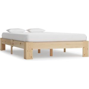 The Living Store Bedframe Grenenhout - 120 x 200 cm - Modern en duurzaam - Naturel kleur