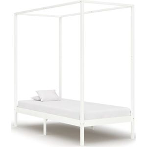 The Living Store Hemelbed - Massief grenenhout - 100 x 200 cm - Wit