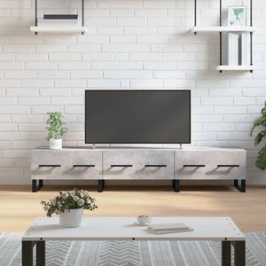 The Living Store TV-meubel Betongrijs - 150 x 36 x 30 cm - Stijlvol design en ruime opbergruimte