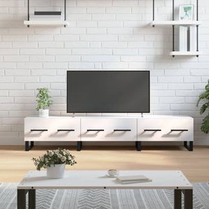 The Living Store TV Meubel - Hoogglans Wit - 150 x 36 x 30 cm - Stevig materiaal