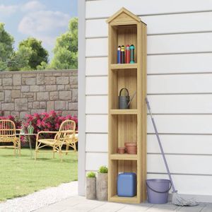 The Living Store Tuinschuur 40x33x222 cm geïmpregneerd grenenhout - Gereedschapschuur - Tuinhuisje - Houtenschuur - Opslagruimte - Bergruimte