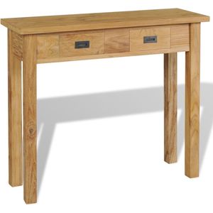 The Living Store Wandtafel massief teakhout 90x30x80 cm - Wandtafel - Teak - Landelijke Stijl - Salontafel - Bijzettafel