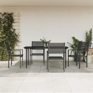 The Living Store Tuinmeubelset - Stabiel frame - Duurzaam materiaal - Stevig tafelblad - Comfortabele zit - Inclusief 1 tafel en 4 stoelen