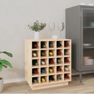 The Living Store Wijnkast Massief Grenenhout - 55.5 x 34 x 61 cm - Ruime opbergruimte