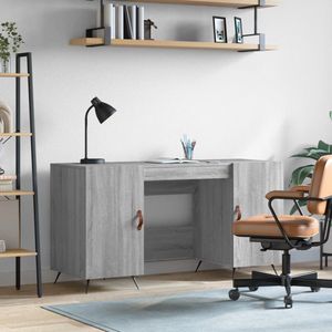 The Living Store Bureau - Grijs Sonoma Eiken - 140 x 50 x 75 cm - Met opbergruimte