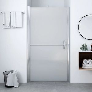 The Living Store Douchedeur mat 91x195 cm gehard glas - Moderne Douchedeur - Douchedur - Doucheafscheiding - Geharde Glazen Douchedeur - Badkamerspiegel