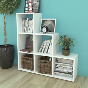 The Living Store Boekenkast - Trappenstructuur - 104 x 29 x 107 cm - Wit