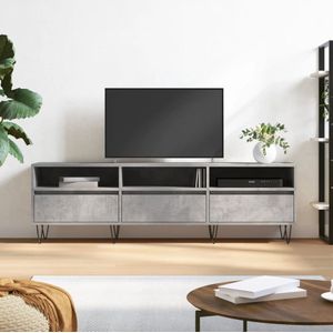 vidaXL Tv Kast - Tv Meubels - Tv-meubel 150x30x44,5 cm bewerkt hout betongrijs - Opbergruimte - Houten Tv Stand - Grijs Tv Meubel