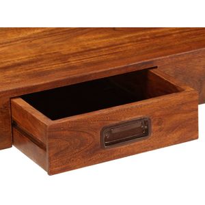 Schreibtisch Massivholz mit Honigfarbenem Finish 110x50x76 cm - Holz Schreibtisch - Esstisch - Home Office - Retro Schreibtisch - Bürostuhl - The