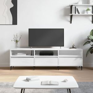 The Living Store TV-meubel - praktisch en opvallend - 150 x 30 x 44.5 cm - hoogglans wit