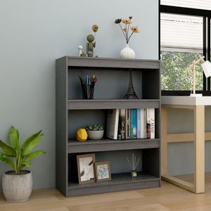 The Living Store Boekenkast - Massief grenenhout 100x30x103cm - Grijs