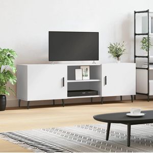 The Living Store TV-meubel X - TV-meubel - 150 x 30 x 50 cm - wit - bewerkt hout