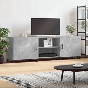 The Living Store TV-meubel - Betongrijs - 150 x 30 x 50 cm - opbergruimte - presenteerfunctie - praktische deur -