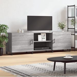 The Living Store TV-meubel - Sonoma Eiken - 150 x 30 x 50 cm - opbergruimte - decoratief - grijs - bewerkt hout en