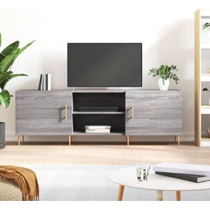 The Living Store TV-meubel X - Kast - 150 x 30 x 50 cm - Grijs Sonoma Eiken