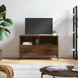 The Living Store Tv-meubel - Bruineiken - 80 x 36 x 50 cm - Bewerkt hout en ijzer