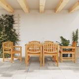 The Living Store Tuinstoelen - Massief teakhout - 58 x 59 x 88 cm - Gelat ontwerp