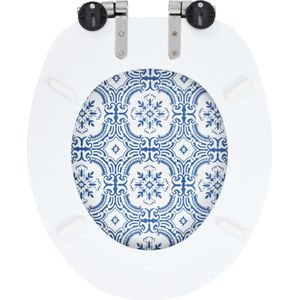The Living Store Toiletbrillen 2 st met soft-close deksels MDF porseleinontwerp - Toiletbril - Badkamermeubilair - Mdf Toiletbril - Soft Close Toiletbril - Toilet Accessoires