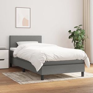 Boxspringbett mit Matratze Dunkelgrau 80x200 cm Stoff - Boxspringbett - Doppelbett - Bettenrahmen - Schlafsystem - Liegekomfort - The Living Store