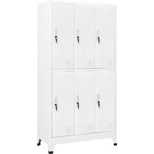 The Living Store Lockerkast - Staal - 90 x 45 x 180 cm - Grijs