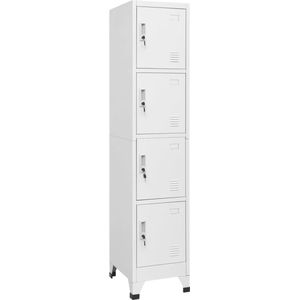 The Living Store Lockerkast - Metaal - 38 x 45 x 180 cm - Grijs